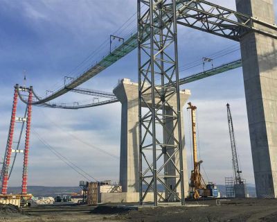 1915 г. В Европе временные свайные работы на мосту Чанаккале.