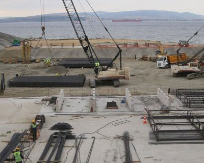 Работы по укреплению котлована Азиатского анкерного блока и монтажу буронабивных свай на мосту Чанаккале 1915