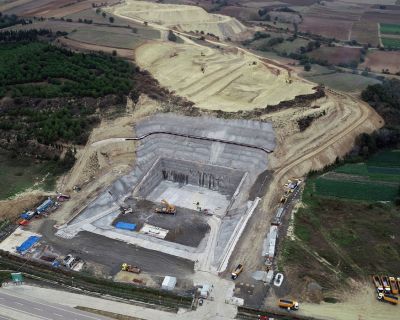 Земляные и вспомогательные работы на Европейском анкерном блоке моста Чанаккале 1915